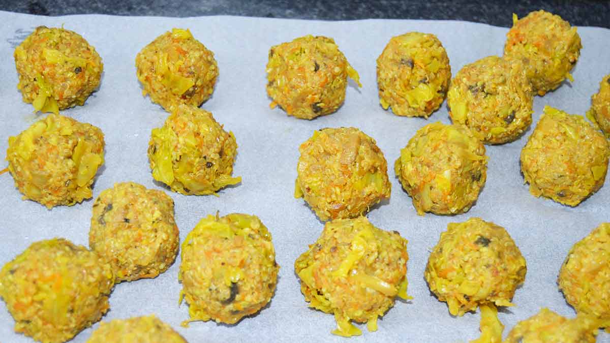 Bolitas de repollo con Quinoa y nueces